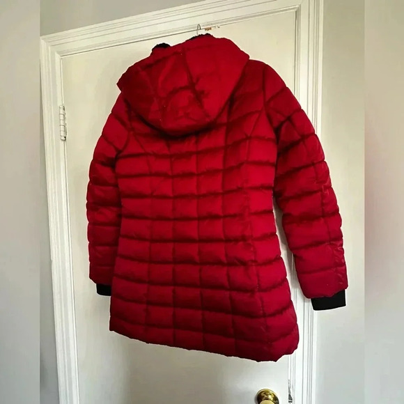 NWOT HFX Women's Heavyweight Quilted Winter Puffer Parka Mid Length. Wine Sz: M - Picture 7 of 16